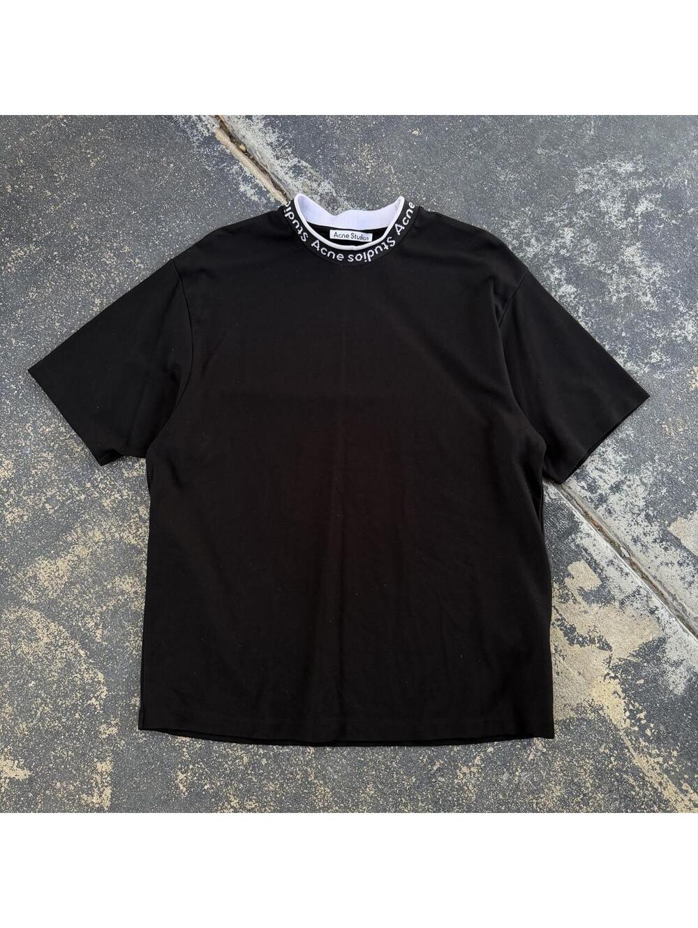 Acne Studios black Navid Neck Logo Tee